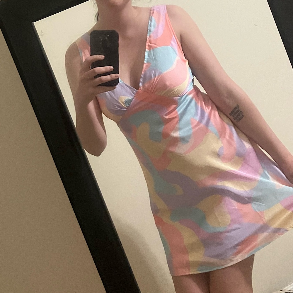Peppermayo multicolor pastel slip dress